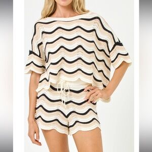 LSPACE Make Waves Stripe Cover-Up Shorts and top shorts are XS top S